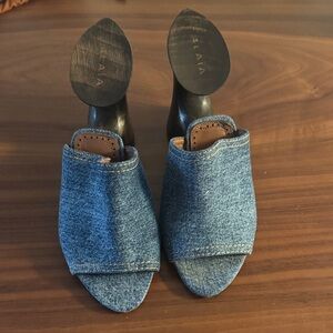 Alaia Blue Denim Heeled Sandals